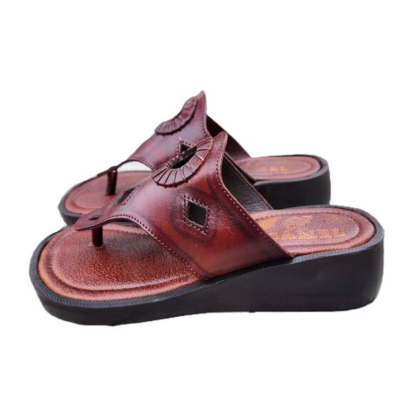 Cleopatra Leather Thong Platform Ancient Egyptian Sandals 6.5 - Picture 9 of 9